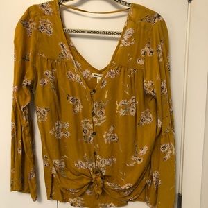 Mustard Yellow Boho Billabong Top